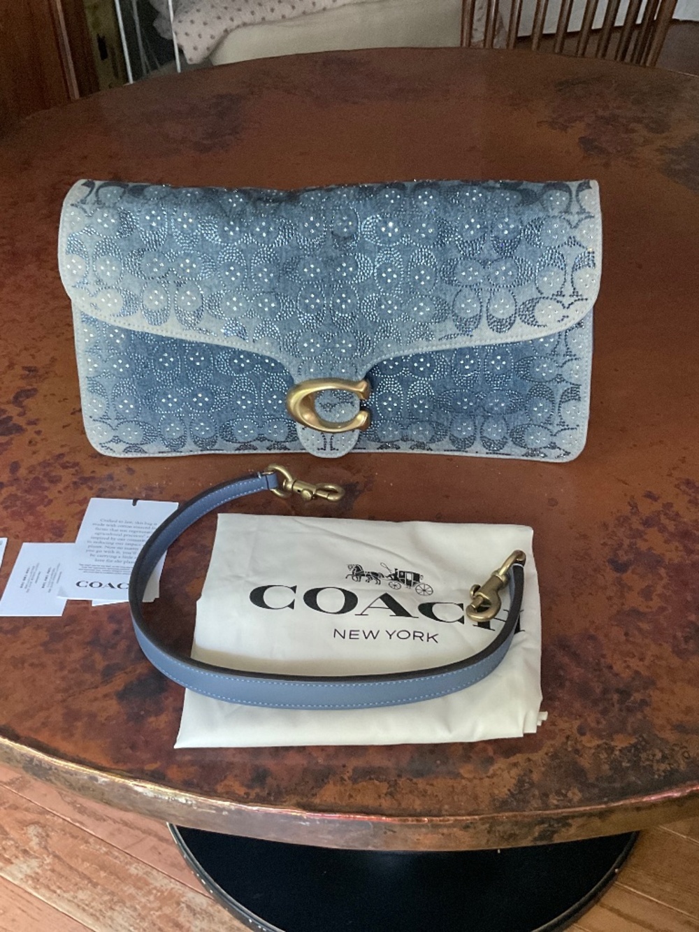 Coach Tabby 36 Crystal Signature Denim